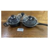 5pcs: Scanpad 8" titanium sauce pot w/ glass lid,