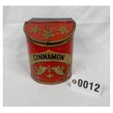 Antique cinnamon / country store spice tin 8"T x