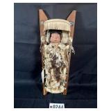 Vintage Native American baby with vinyl head in