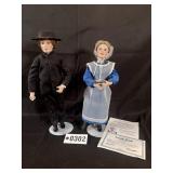 (2) Danbury Mint J. Belle Amish dolls - Amish