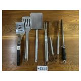 Grp. of grilling utensils & blade sharpener