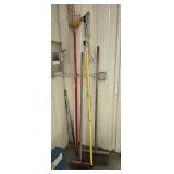 Tree pruner, apple picker and (2) brooms