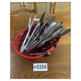 Basket of assorted tongs & whisks