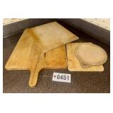 (4) Assorted sized wood cutting boards