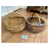 (2) Handled wicker baskets