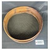 Wooden grain sieve, 17" diameter