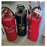 (3) steel Chapin pump sprayers