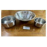(3) SS mixing bowls - 6", 8", & 13"