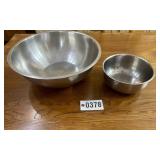 (2) SS mixing bowls - 15" & 9"