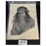 1985 B.K. Lefelier Native American portrait, 14"