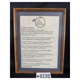 Framed needlepoint/cross stitch "An Indian