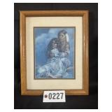 Framed Indian picture, 15.5"x12.5