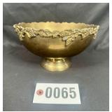 Vintage 10" brass pedestal bowl