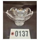 Pressed glass serving bowl