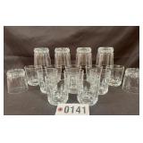 (16) clear glass juice glasses