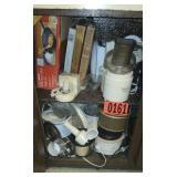 Cabinet contents of assorted kitchen appliances
