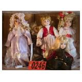 (5) Assorted porcelain dolls