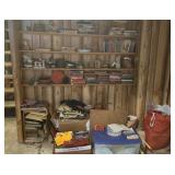 Shelves of books and collectibles