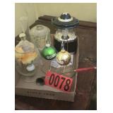 Vases, candle and lantern
