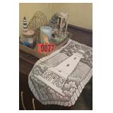Lighthouse candle and angel ceramic