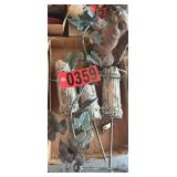 Outdoor ceramic squirrel and ceramic wood logs