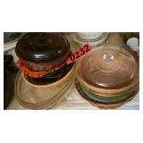 Covered baking dishes including Pyrex