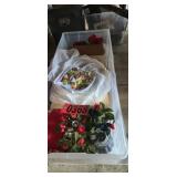 Container of jar candles and pot holders