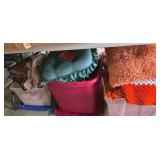 (3) tubs of blankets, throws and pillows
