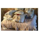 Twin bed with bedding