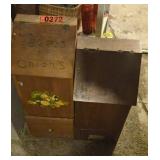 (2) wood potato bins