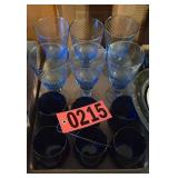 Cobalt blue glasses and stemware