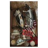 Steam iron and candle holders
