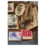 Wood Hummel plaques and music box