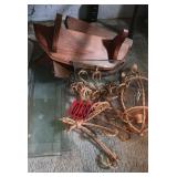 Wall sconces and wood shelves