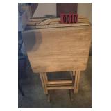 Set of (4) wood TV trays