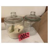 (2) Lg Glass Canisters