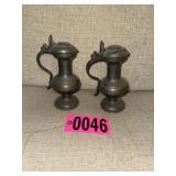 (2) Pewter Urns