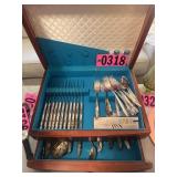 Rogers Bros Flatware Dinner set w.Mahog Cabinet