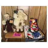 Shelf w/santas and ornaments