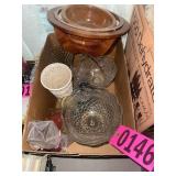 Wood Bowls and Assorted Glassware