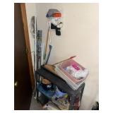 Metal shelf and contents