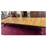 14ft x 53.5in Oak dining extension table, heavy