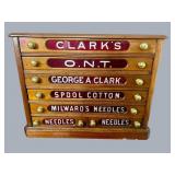 Clarks countertop spool cabinet with cranberry