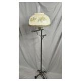 Metal floor lamp with hand painted shade