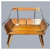 Early primitive wagon seat/bench with hand forged