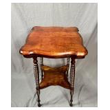 Cherry fern stand with turn legs 30in high and