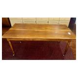 Pine harvest style table with porclain casters