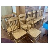 (8) Acorn set-pressed back oak chairs