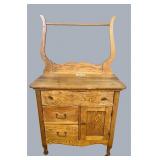 Oak washstand with wishbone back 30in x 16.5in