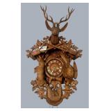 Extra large, black forest style wood carved Cukoo